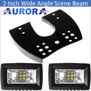 Aurora ATV Handle Bar Cubed Bracket Kit w/ Light Cube - 2 Inch Wide Angle Scene - Light Bar Mount - ATV-Dirt-Bike