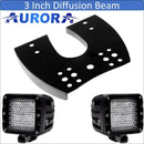 Aurora ATV Handle Bar Cubed Bracket Kit w/ Light Cube - Diffusion Beam - Light Bar Mount - ATV-Dirt-Bike
