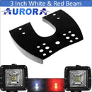 Aurora ATV Handle Bar Cubed Bracket Kit w/ Light Cube - White & Red - Light Bar Mount - ATV-Dirt-Bike