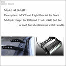 Aurora ATV Handle Bar Kit w/ 6 Inch LED Light Bar - Light Bar Mount - ATV-Dirt-Bike