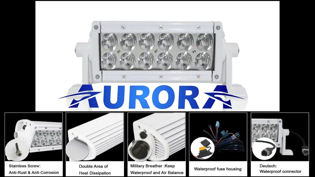 aurora white 6 inch led light bar