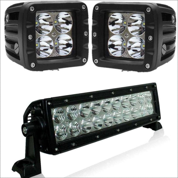 Aurora 10 Inch Dual Row + 3 Inch Cubed Bundle - 12,000 Lumens