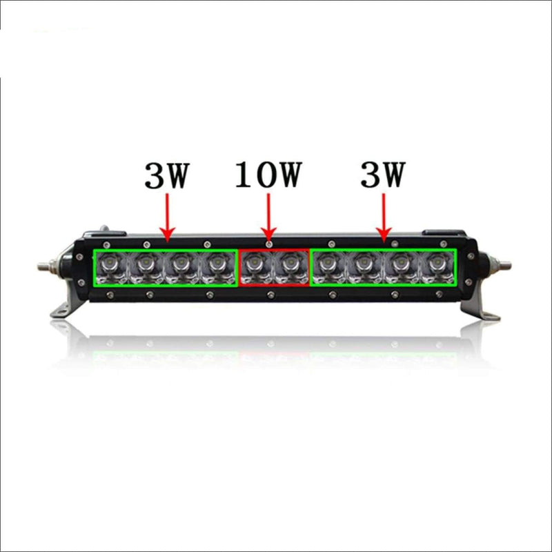 Aurora 10 Inch Single Row LED Light Bar - Hybrid Series 3 852 Lumens - LED Light Bar