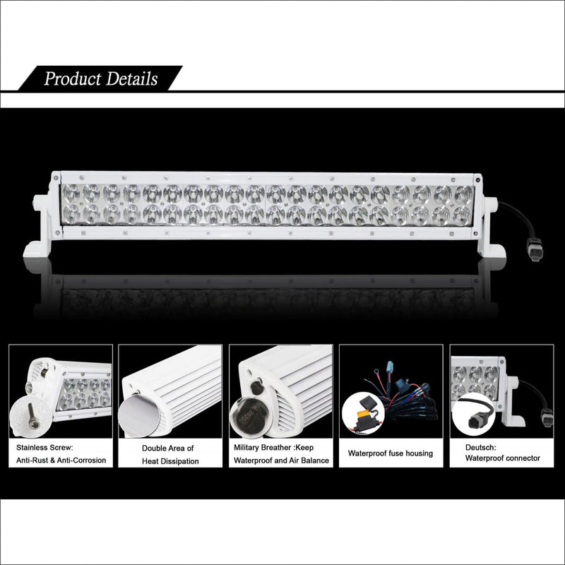 Aurora 20 Inch Marine White LED Light Bar - 17 120 Lumens - Marine LED Light Bars