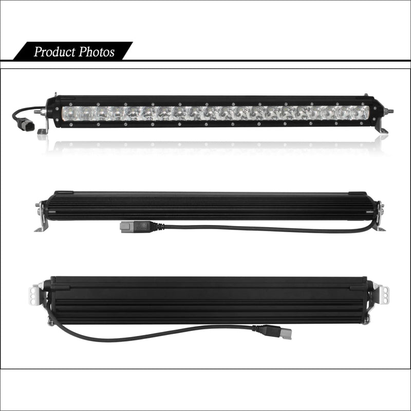 Aurora 20 Inch Single Row + 3 Inch Cubed Bundle - 12 000 Lumens - Bundle