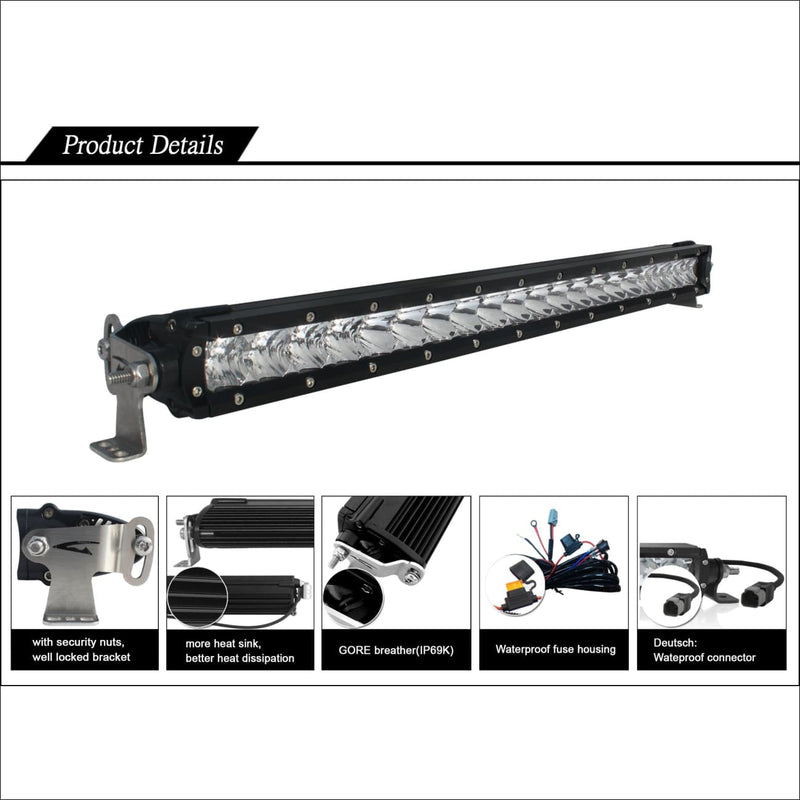 Aurora 20 Inch Single Row LED Light Bar - 8 560 Lumens - LED Light Bar