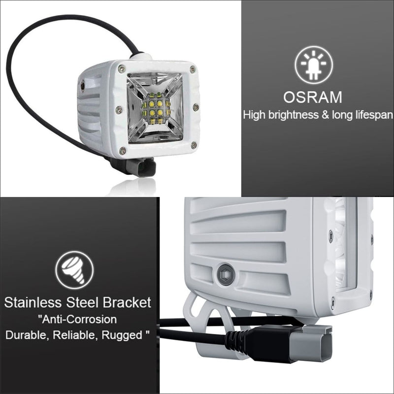 Scene Led Wide Aurora 3 Inch Marine Wide Angle Scene Beam Spreader Light Kit - 3,880 ...