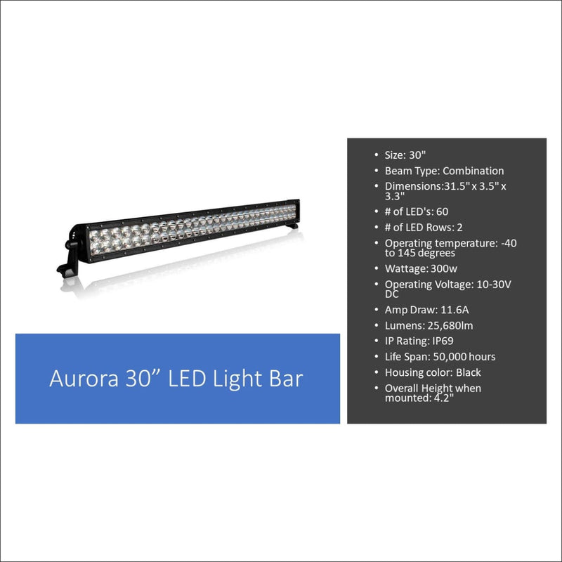 Aurora 30 Inch Dual Row + 3 Inch Cubed Bundle - 29 000 Lumens - Bundle