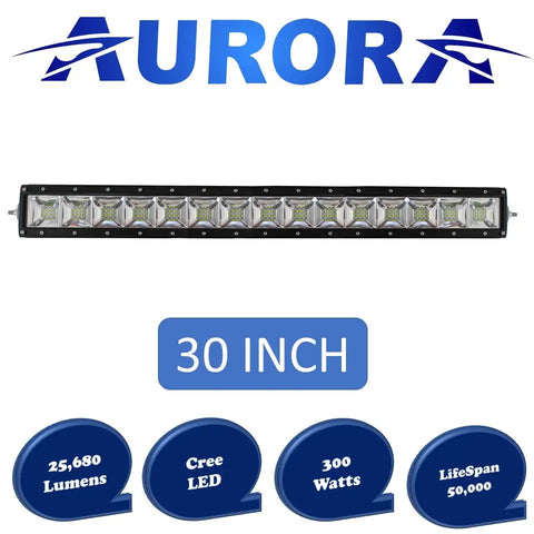 aurora 30 inch dual row led light bar with scene beam pattern 