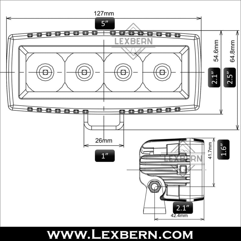 Aurora 4 Inch LED Light Pod - 1,712 Lumens - Flood Beam