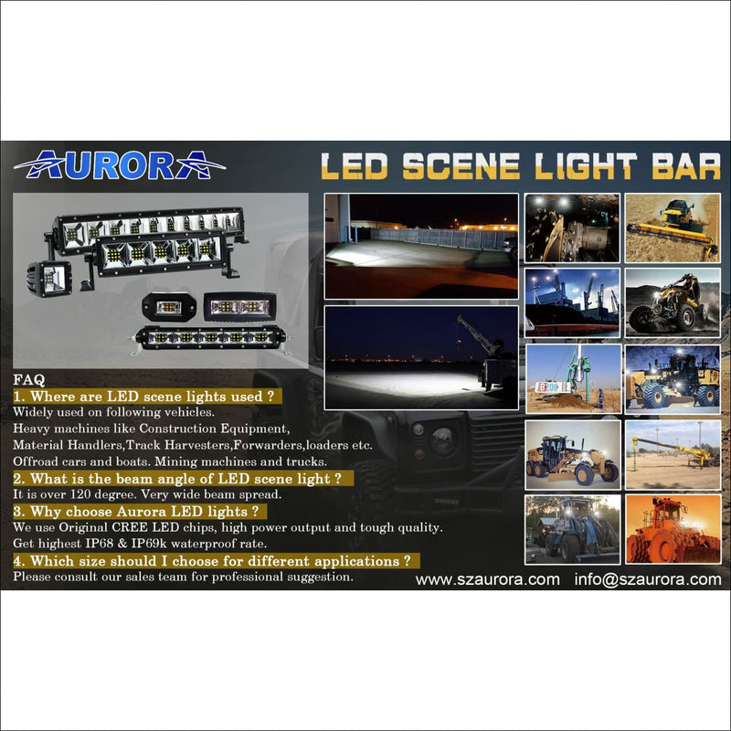Aurora 40 Inch Single Row LED Light Bar with Scene Beam Pattern - LED Light Bar