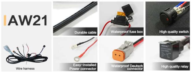 aurora kawasaki led round light harness - pair