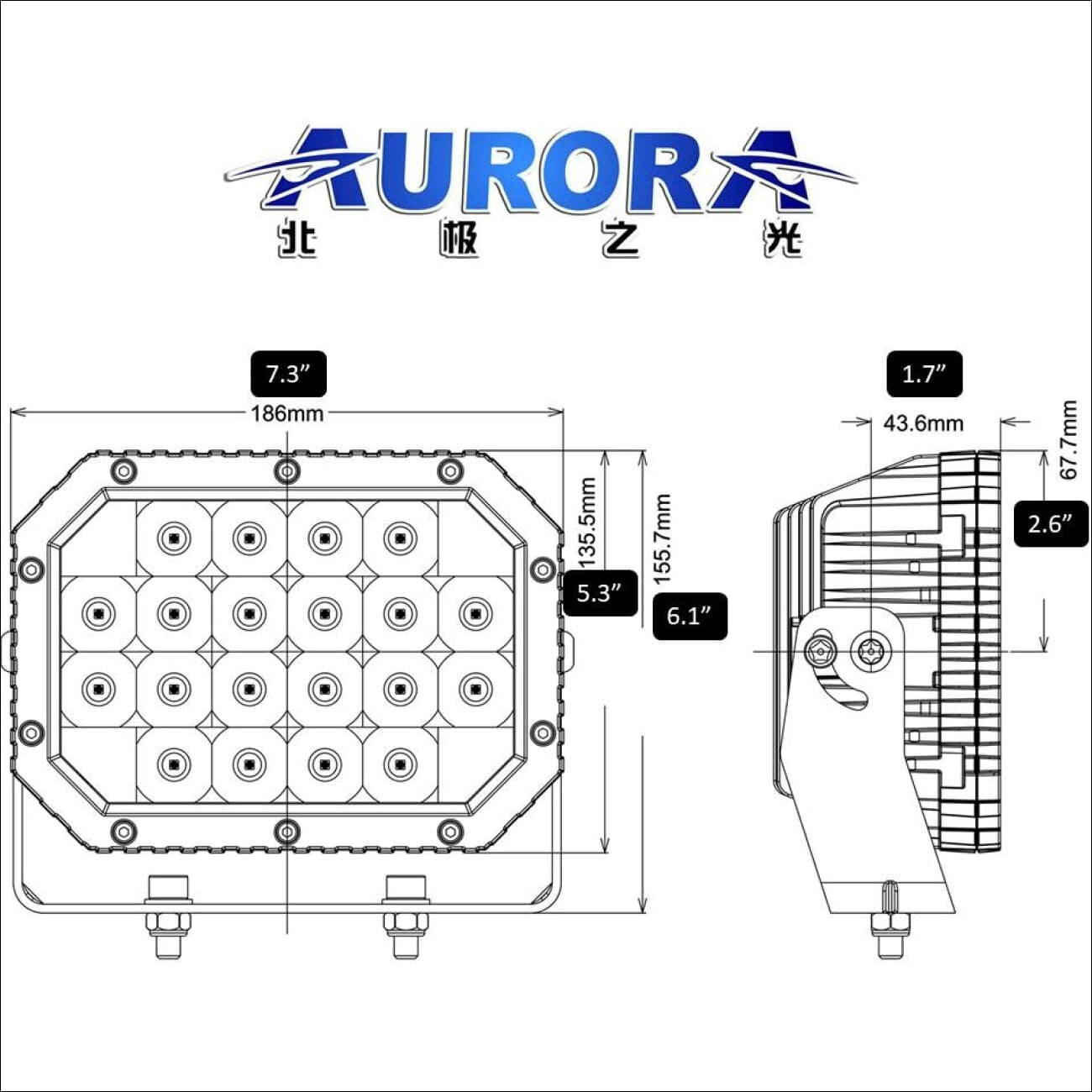 Aurora R-Series 6-6 Quad LED Light 6 Inch - 10,840 Lumens – LEXBERN