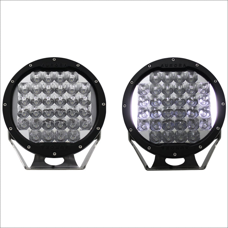 Aurora 7 Inch Round off road LED Light with DRLs -17 344 Lumens (QTY 2) - LED Driving Light