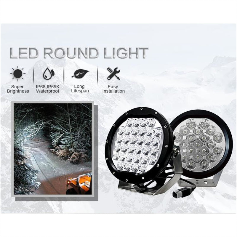 Aurora 7 Inch Round LED Light with DRLs -17 344 Lumens (QTY 2) - LED Driving Light