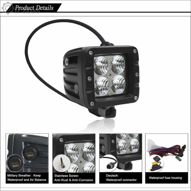 Aurora 3 Inch LED Cubed lights kit Smoked Edition - 3 880 Lumens - LED Light Pod