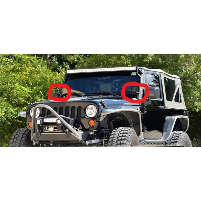 Jeep Wrangler JK 2007-2017 3 Inch LED Cube Light Mounts by Aurora - Light Bar Mount