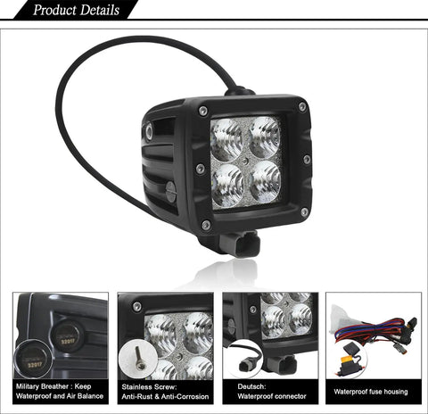 aurora led ditch lights flood pattern