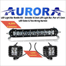 Aurora 10 Inch Single Row + 3 Inch Cubed Bundle - 8 000 Lumens - Bundle