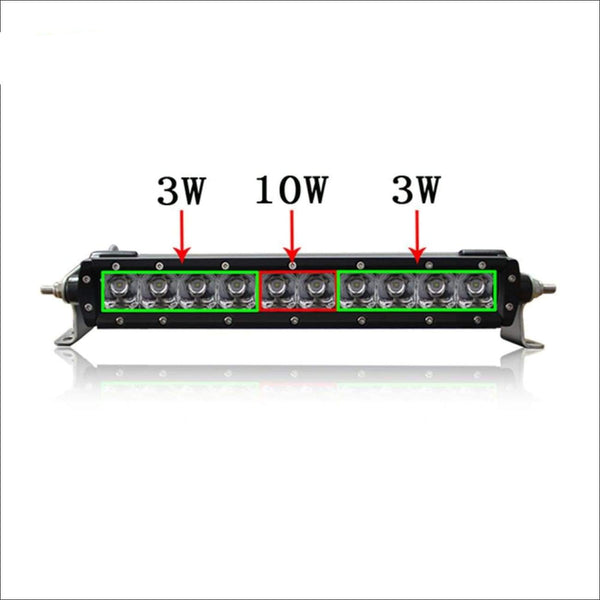 Aurora 10 Inch Single Row LED Light Bar - Hybrid Series 3 852 Lumens - LED Light Bar