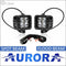 Aurora 3 Inch LED Pod Light Kit plus mounts for Jeep Wrangler JK - Bundle