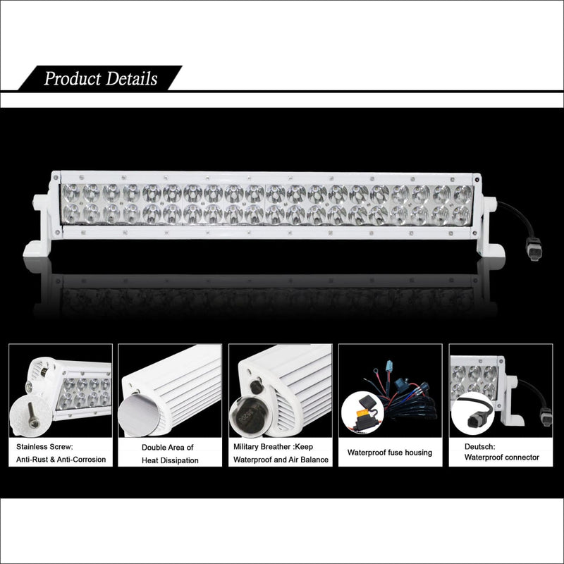 Aurora 30 Inch Marine White LED Light Bar - 25 680 Lumens - Marine LED Light Bars