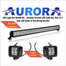 Aurora 40 Inch Dual Row + 3 Inch Cubed Bundle - 38 000 Lumens - Bundle