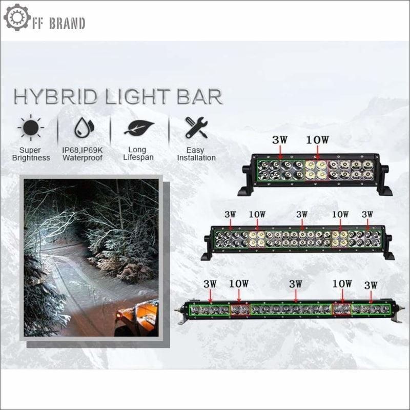 Aurora 50 Inch Dual Row LED Light Bar - Hybrid Series - 37 548 Lumens - LED Light Bar