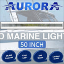 Aurora 50 Inch Marine White LED Light Bar - 42 800 Lumens - Marine LED Light Bars