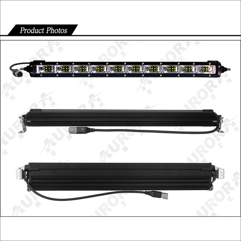 501 Led Square Aurora 50 Inch Single Row LED Light Bar with Scene Beam Pattern – LEXBERN