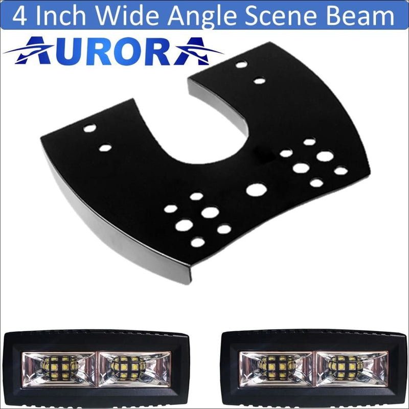 Aurora ATV Handle Bar Cubed Bracket Kit w/ Light Cube - 4 Inch Wide Angle Scene - Light Bar Mount - ATV-Dirt-Bike
