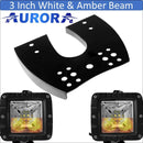 Aurora ATV Handle Bar Cubed Bracket Kit w/ Light Cube - White & Amber - Light Bar Mount - ATV-Dirt-Bike