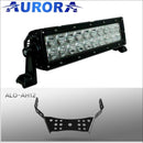 Aurora ATV Handle Bar Kit w/10 Inch LED Light Bar - 10 Inch Dual Row - Light Bar Mount - ATV-Dirt-Bike