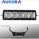 Aurora ATV Handle Bar Kit w/10 Inch LED Light Bar - 10 Inch Dual Row w/ Scene Beam - Light Bar Mount - ATV-Dirt-Bike