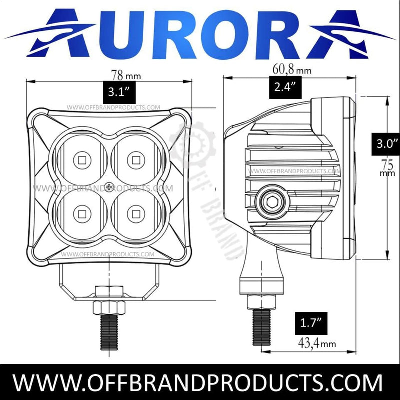 Aurora D3 Series 3 Inch LED Pod light kit - 3 424 Lumens - LED Light Pod