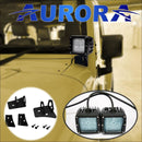 Aurora LED Diffused Pod Light Kit Plus Mounts for Jeep Wrangler JK - Bundle