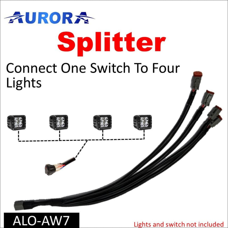 Aurora LED Light Bar Multi Deutsch Connector - 4 Way Spliter - LED Accessories - Splitter