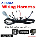 Aurora LED Light Pod Wiring Harness Kit - Pair of Pods - Cubes and Work Lights - LED Accessories Wiring Harness
