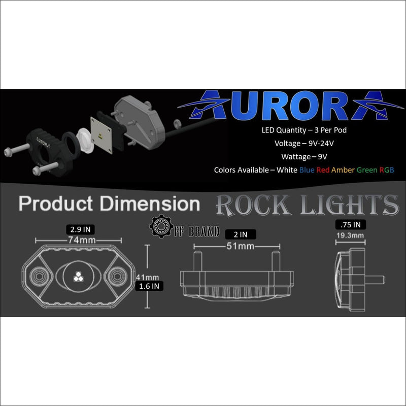 Aurora Single Multipurpose LED Rock Light - Blue Beam - LED Rock Light