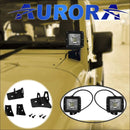 jeep wrangler led wide angle scene beam lights and mounts aurora