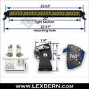 LEXBERN 20 Inch Single Row Yellow Series Light Bar