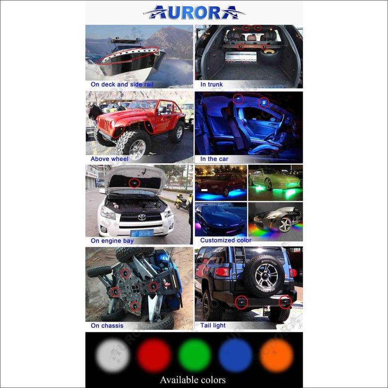 Aurora Waterproof Multi-Color LED Rock Light Kit - LED Rock Light
